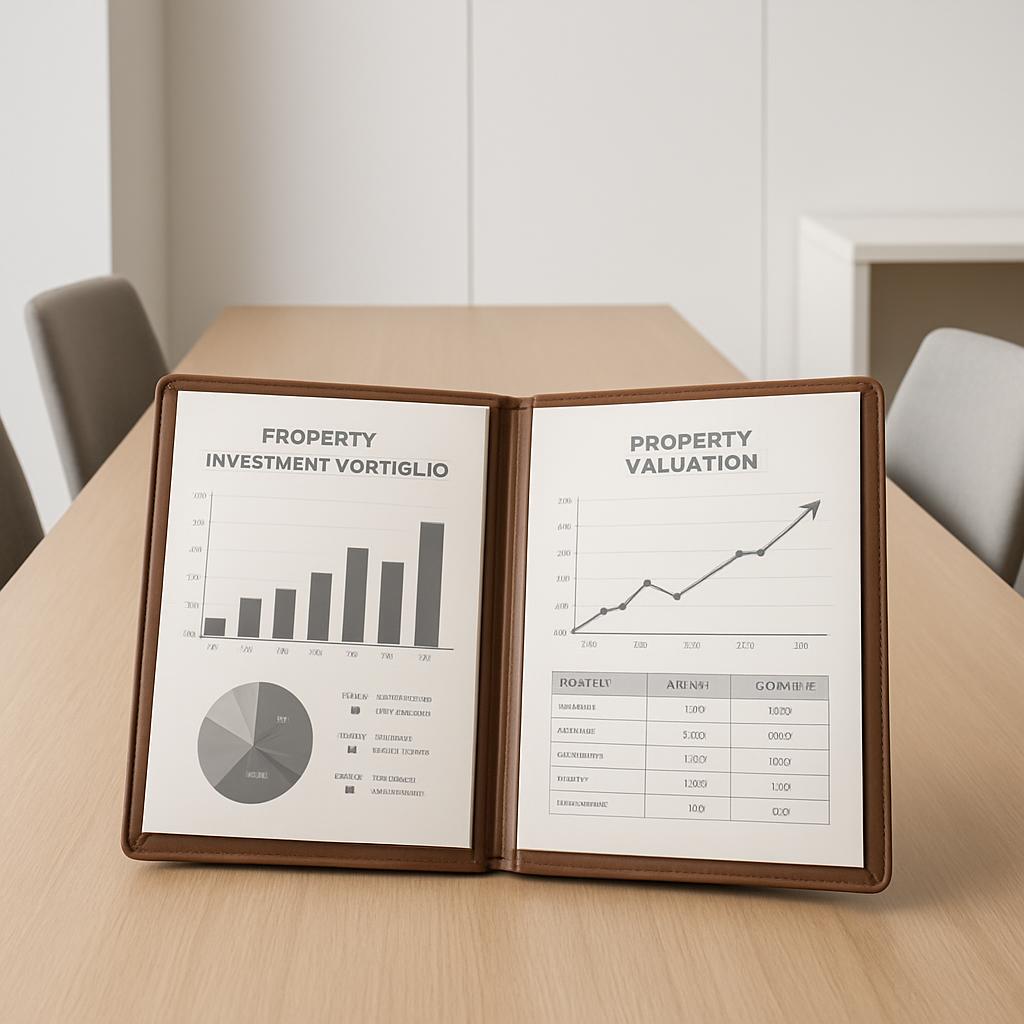 Open book on a conference table with graphs and charts datas related to finances.